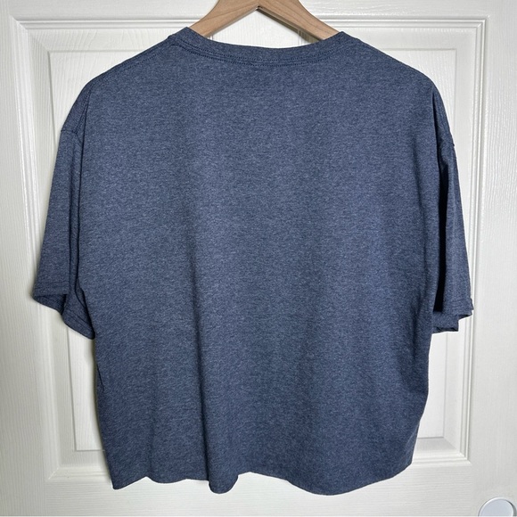 Nordstrom Women’s Large NASA American Flag Blue T Shirt Crop Top Streetwear Flag - Picture 2 of 5